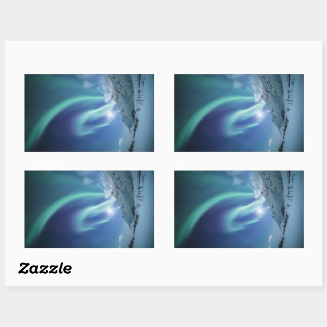 Adesivo Retangular Norte Lights Noruega (Folha)