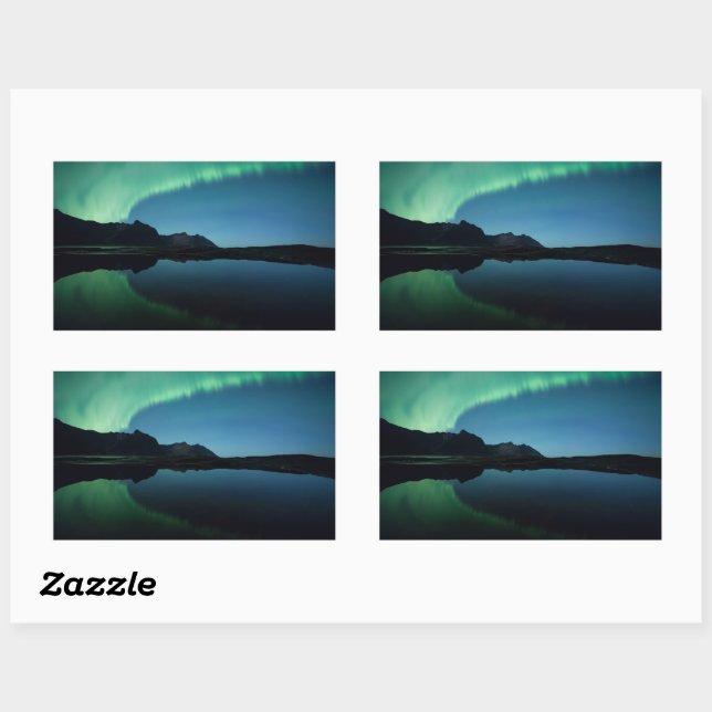 Adesivo Retangular Norte Lights Noruega (Folha)