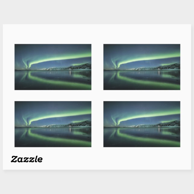 Adesivo Retangular Norte Lights Noruega (Folha)