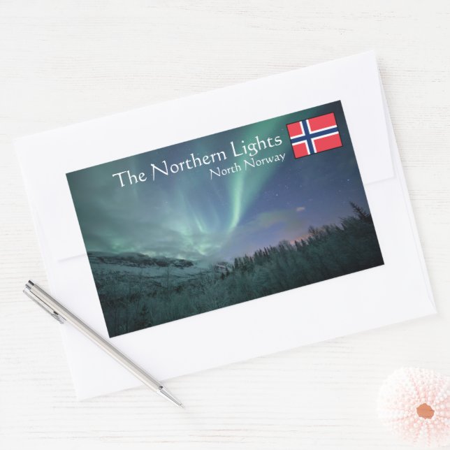 Adesivo Retangular Norte Lights Noruega (Envelope)