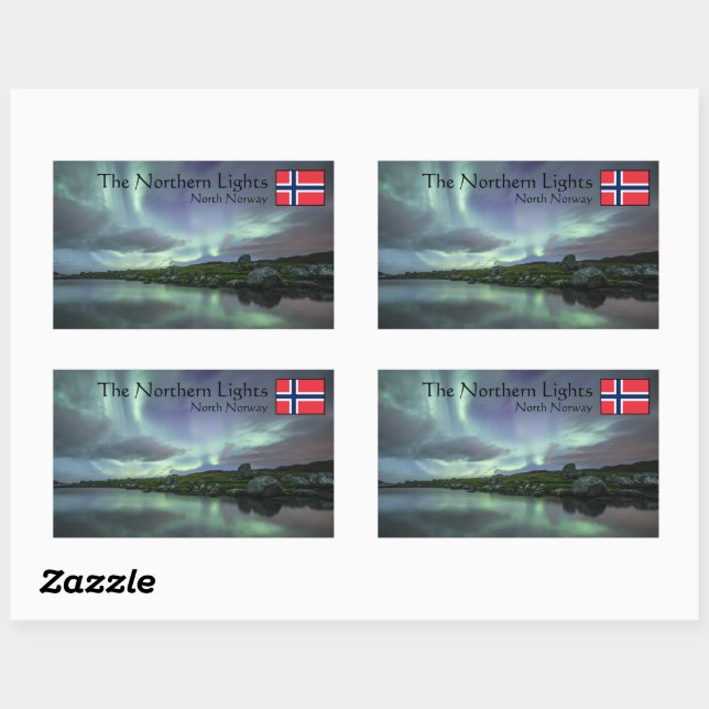 Adesivo Retangular Norte Lights Noruega (Folha)