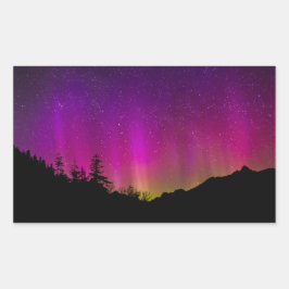Adesivo Retangular Norte Luzes Aurora Borealis StarNight Sky