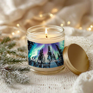 Adesivo Retangular Nortes Luzes de inverno Floresta Feliz Natal