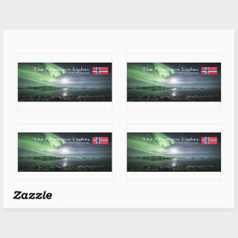 Adesivo Retangular Nortes Luzes Noruega Vinheta retangular