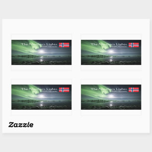 Adesivo Retangular Nortes Luzes Noruega Vinheta retangular