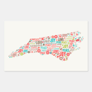 Adesivo Retangular North Carolina boas festas