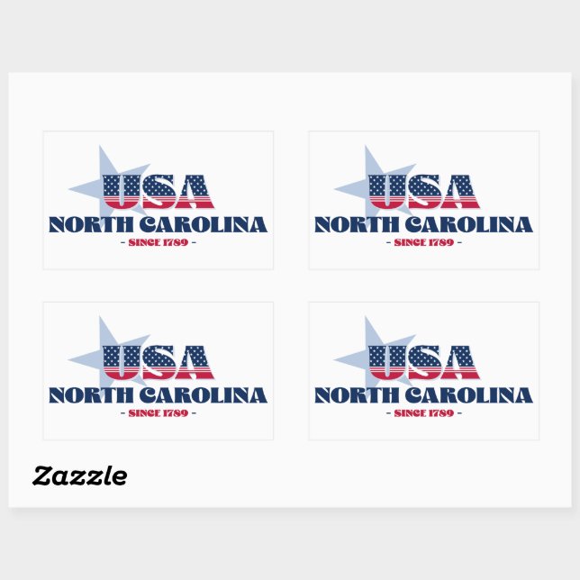 Adesivo Retangular North Carolina My Home State Sticker (Folha)