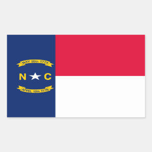 Adesivo Retangular North Carolina State Flag Design