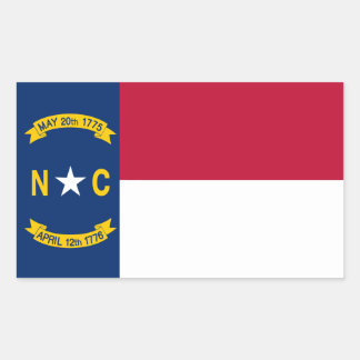 Adesivo Retangular North Carolinian Flag, Bandeira da Carolina do Nor