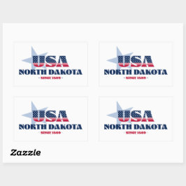 Adesivo Retangular North Dakota My Home State Sticker