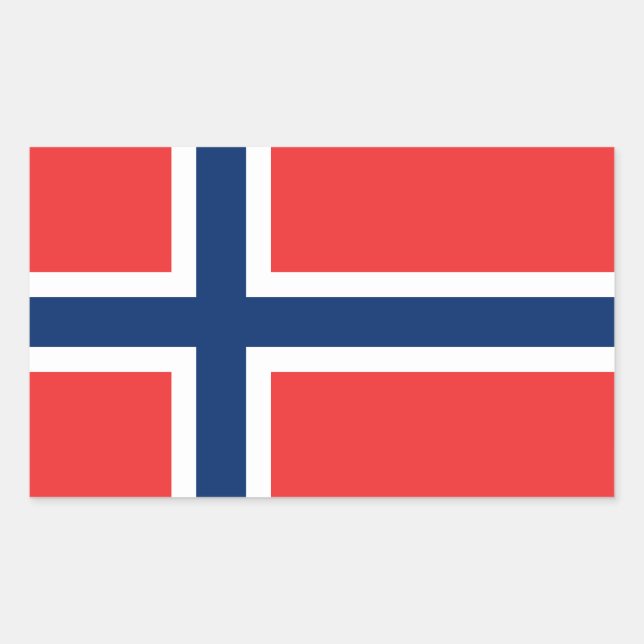Adesivo Retangular Noruega - Bandeira norueguesa (Frente)