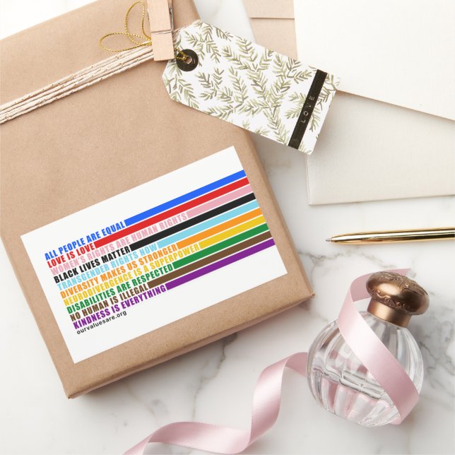 Adesivo Retangular Nossos Valores São Autocolantes (Presentear)