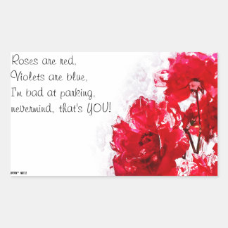 Adesivo Retangular Nota de Estacionamento Engraçado