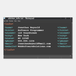 Adesivo Retangular Notepad Computer Programmer Formatação do Coder Mo