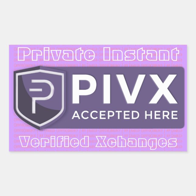 Adesivo Retangular Notificação de porta e registro PIVX (Frente)