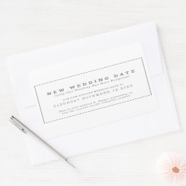 Adesivo Retangular Nova data de casamento ou adiamento da mudança de 