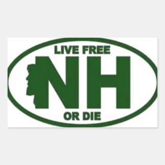 Adesivo Retangular Nova Hampshire Live Fee ou Morre