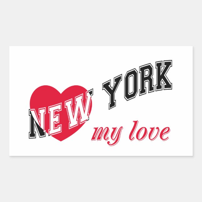 Adesivo Retangular Nova York meu amor (Frente)