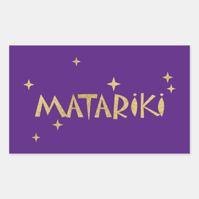 Adesivo Retangular Nova Zelândia Maori - Estrelas Matariki 2 (Frente)