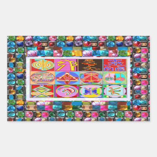 Adesivo Retangular NOVINO ReikiCurando em KARUNA Reiki Símbolos