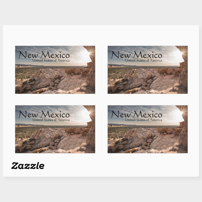 Adesivo Retangular Novo México EUA Lembrança (Folha)