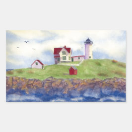Adesivo Retangular Nubble Light House York Maine