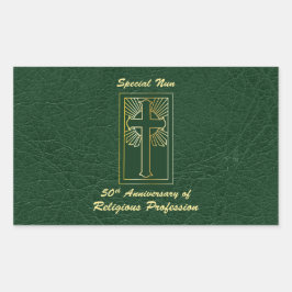Adesivo Retangular Nun 50º Aniversário da Profissão Religiosa Verde