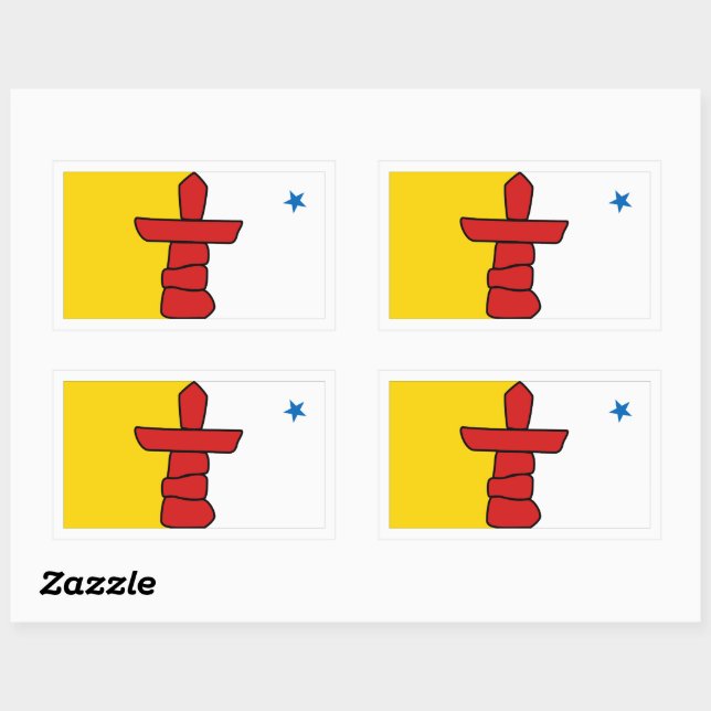 Adesivo Retangular Nunavut Flagic (Folha)