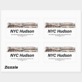 Adesivo Retangular NYC Dreyfuss Hudson Steam Locomotive. Profile