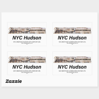 Adesivo Retangular NYC Dreyfuss Hudson Steam Locomotive. Profile