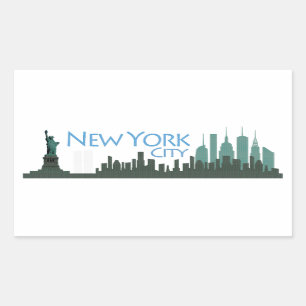 Adesivo Retangular NYC Liberty Skyline