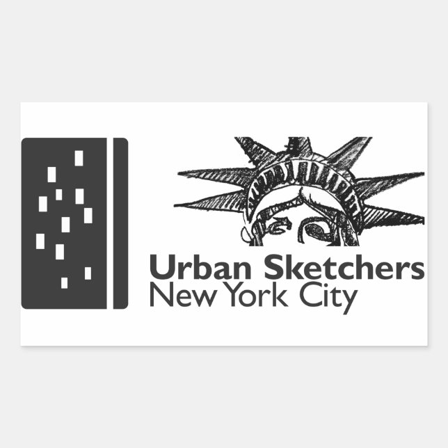 Adesivo Retangular NYC Urban Sketchers Sticker (Frente)
