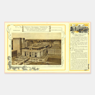 Adesivo Retangular NYCentral Railroad Flyer - Grande Terminal Central