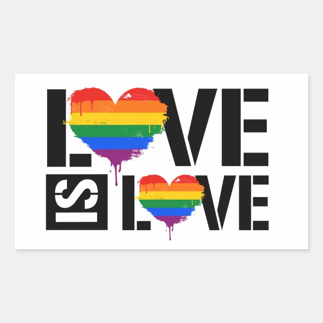 Adesivo Retangular O Amor é Amor (Frente)