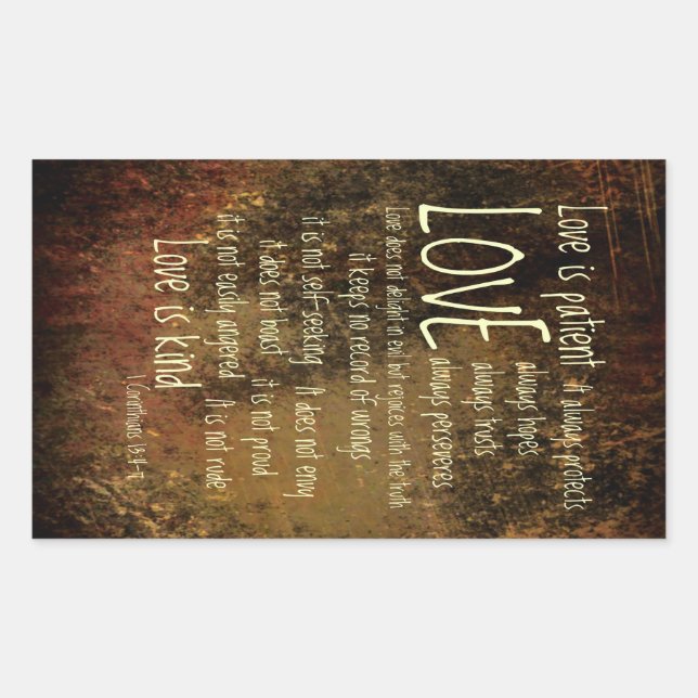 Adesivo Retangular O Amor É Mistura De Pacientes (Frente)