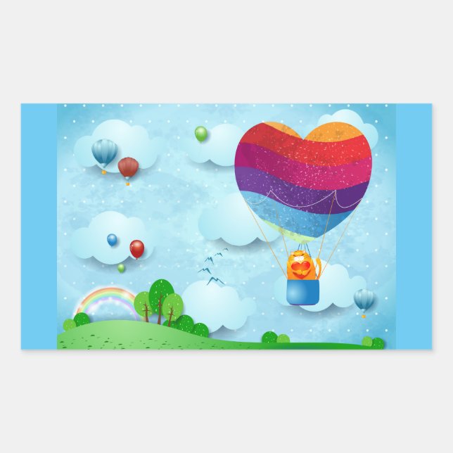 Adesivo Retangular O amor está no ar (Frente)