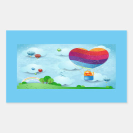 Adesivo Retangular O amor está no ar