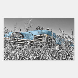 Adesivo Retangular O anos 50 retro abandonou a antiguidade do