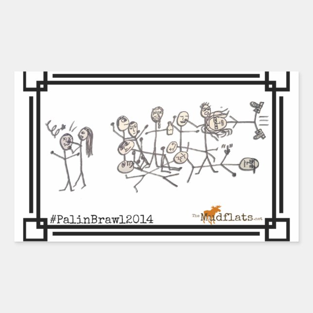 Adesivo Retangular O Brawl Palin, por Jeanne Devon (Frente)