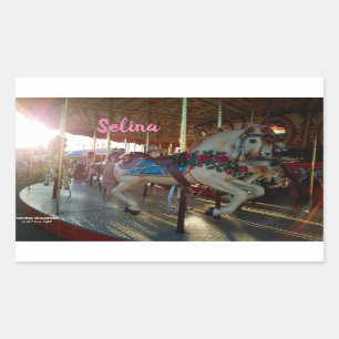 Adesivo Retangular O carrossel justo do carnaval Feliz-Vai-Roung