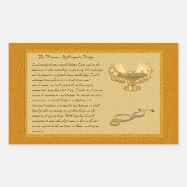Adesivo Retangular O Compromisso Florence Nightingale (Frente)