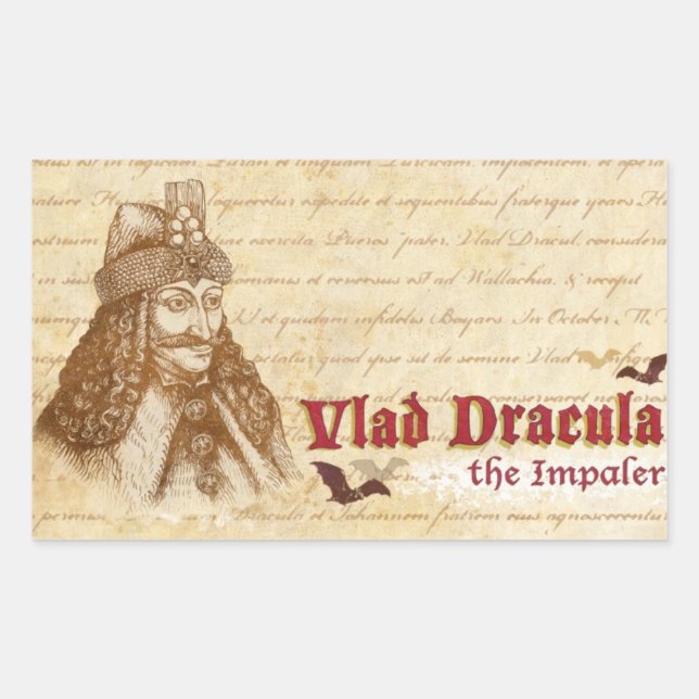 Adesivo Retangular O conde histórico Drácula (Frente)