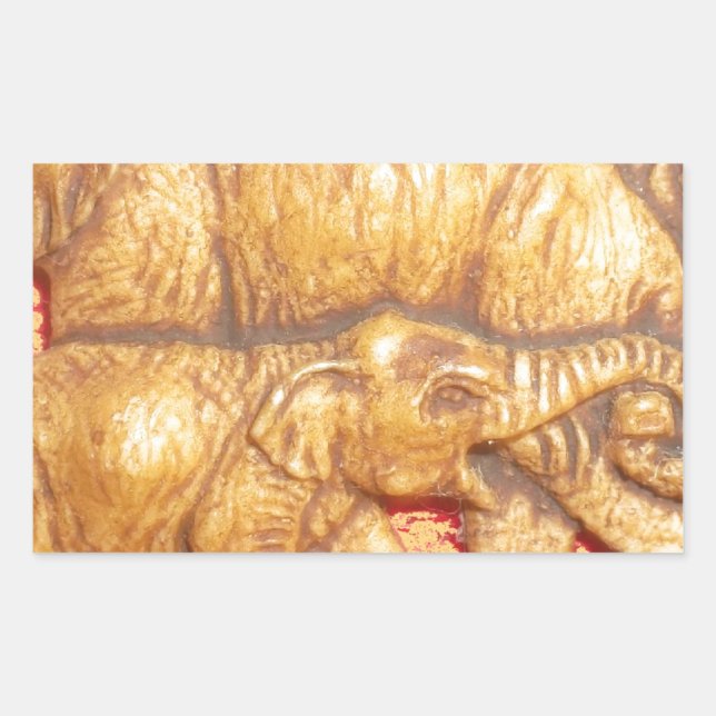 Adesivo Retangular O Coração da Herda: Retrato da Família Elefante (Frente)