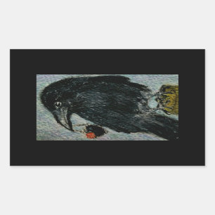 Adesivo Retangular "O corvo que roubou a colar do rosa!"  Aniversári