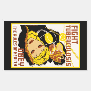 Adesivo Retangular O ~ da tuberculose da luta obedece as regras de