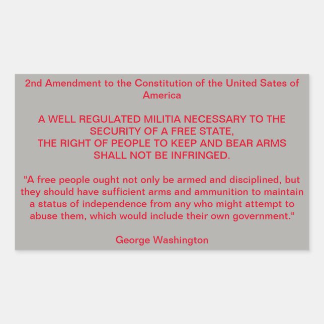 Adesivo Retangular O direito inalienável de carregar armas. (Frente)