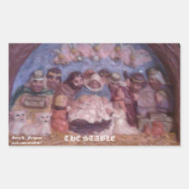 ADESIVO RETANGULAR "O ESTÁVEL DO NATAL", VESTIDO RETANGULAR