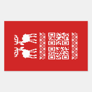 Adesivo Retangular O feliz ano novo feio do código da camisola QR do
