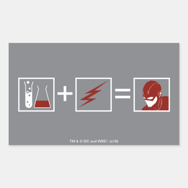 Adesivo Retangular O Flash | Equação Flash (Frente)
