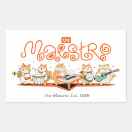 Adesivo Retangular O Gato Maestro